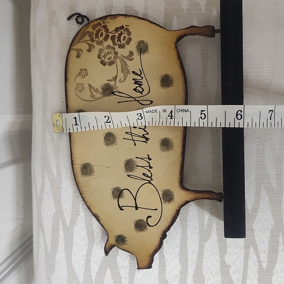 Country, Bless This Home, Pig Sign, Tin, Brown and black - Picture 9 of 9